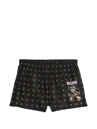 Moschino Elasticated Swim Shorts In Black