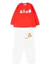 Moschino Elasticated Teddy-snowman Tracksuit In Red