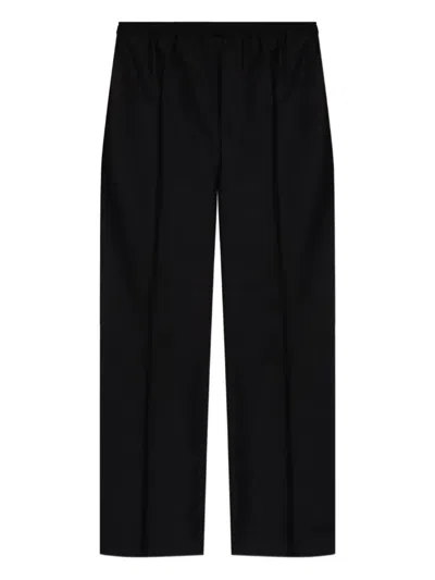 Moschino Elasticated-waist Gold-button Trousers In Black