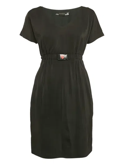 Pre-owned Moschino Elasticated-waistband Dress In Black
