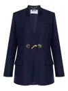 Moschino Long Sleeve Blazer In Blue