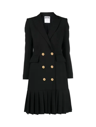 Moschino Elegant Mini Dress With Gold Detailing In Black