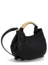 Moschino Leather With Gold-tone Handle Shoulder Bag In Pattern