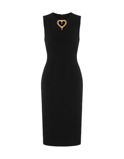 Moschino Elegant Sheath Dress With Heart-shaped Neckline In Black