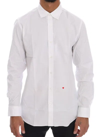 Moschino Elegant White Slim-fit Cotton Shirt
