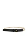 Moschino Belt With Pearls In Black
