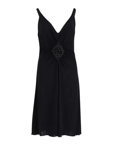 Moschino Embellished Cocktail Dress In Black Acetate