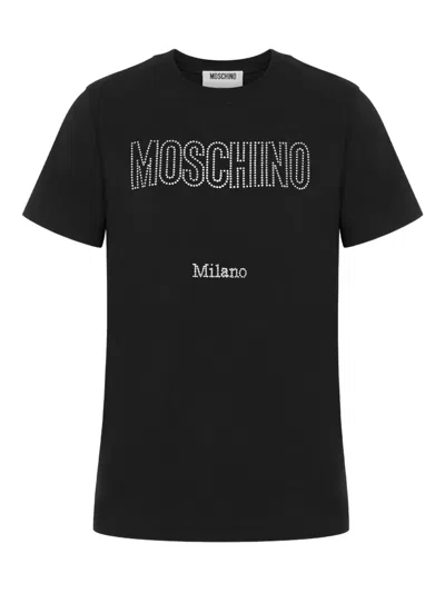 Moschino Verziertes T-shirt In Black