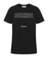 Moschino Organic Cotton Jersey T-shirt Decorated In Black