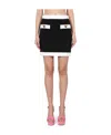 Moschino Couture Heart Buttons Crepe Miniskirt In Black