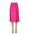 Moschino Pleated Midi Skirt Button Detail In Pink