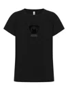 Moschino Relaxed Fit Black Cotton-elastane T-shirt In Black