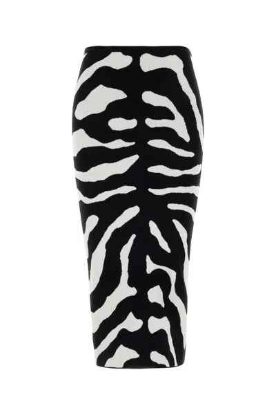 Moschino Embroidered Animal Print Viscose Blend Mini Skirt