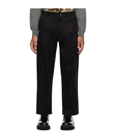 Moschino Embroidered Casual Trousers In Black