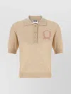 Moschino Knitwear Polo Collar Short Sleeves Ribbed Hem In Neutral
