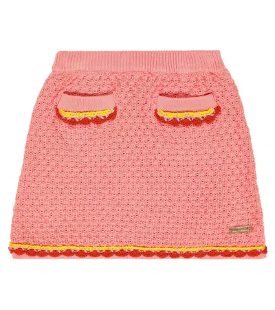 Moschino Kids' Bestickter Rock Aus Baumwolle In Candy Pink