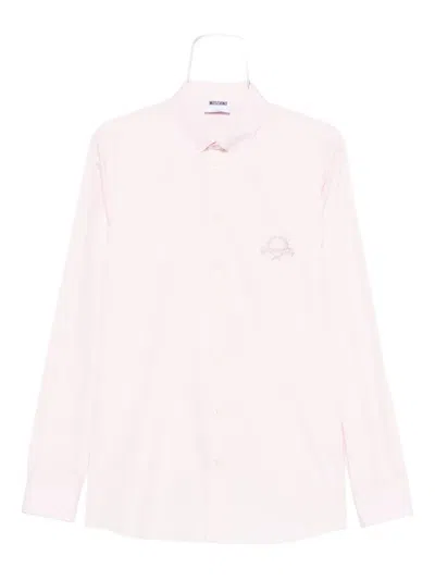 Moschino Embroidered Cotton Shirt In White