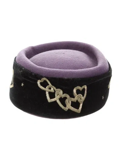 Pre-owned Moschino Embroidered Felt Cap In Multi