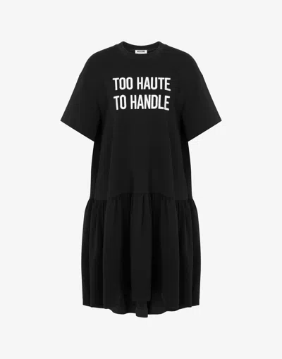 Moschino Embroidered Heavy Cotton Dress In Black