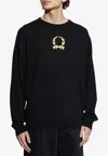 Moschino Embroidered Laurel Crown Sweater In Black