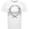 Moschino Embroidered Laurel Crown T Shirt White In White