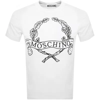 Moschino Embroidered Laurel Crown T Shirt White
