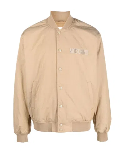 MOSCHINO MOSCHINO LOGO DETAILED LONG-SLEEVED BOMBER JACKET