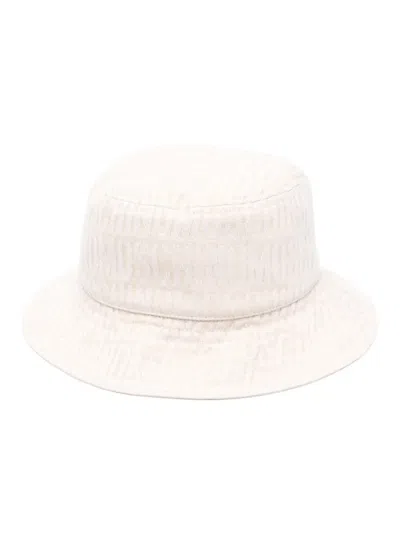 Moschino Embroidered-logo Bucket Hat In Neutrals