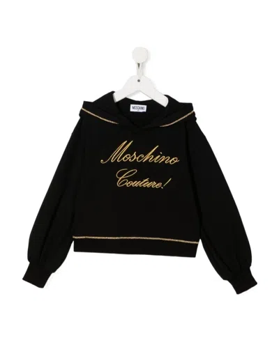 MOSCHINO EMBROIDERED-LOGO HOODIE
