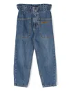 Moschino Embroidered-logo Jeans In Blue