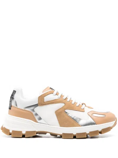 Moschino Embroidered-logo Low-top Sneakers In White