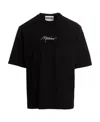 Moschino Embroidered-logo Organic Cotton T-shirt In Black
