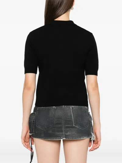 Moschino Embroidered-logo Polo Shirt In Black