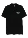 Moschino Cotton Polo Shirt Gold Accents In Black