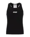 Moschino Embroidered-logo Ribbed Tank Top In Black