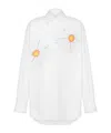Moschino Floral-embroidered Buttoned Shirt In White