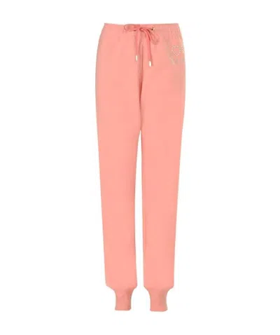 Moschino Embroidered Logo Sweatpants In Pink