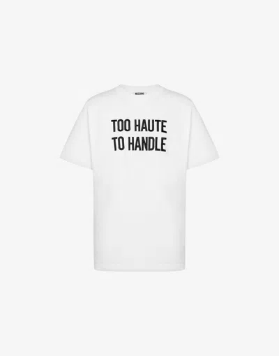 Moschino Embroidered Organic Cotton Jersey T-shirt In Yellow