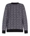 Moschino Herringbone Crewneck Sweater In Black