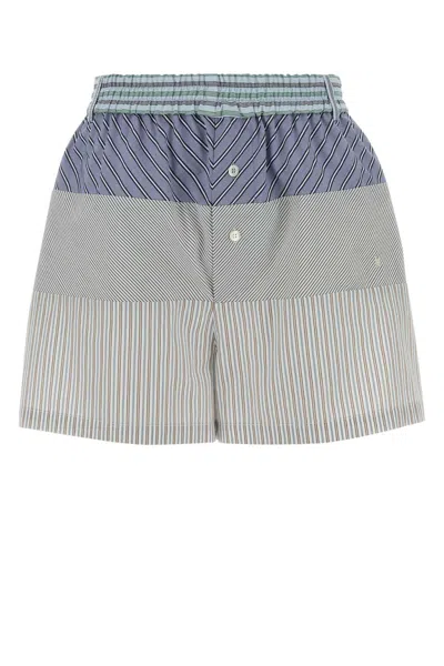 Moschino Embroidered Poplin Mini Shorts In Stripped