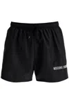 Moschino Black Upside Down Logo Swim Shorts In Black
