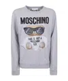 Moschino Embroidered Sweater With Logo In Gray