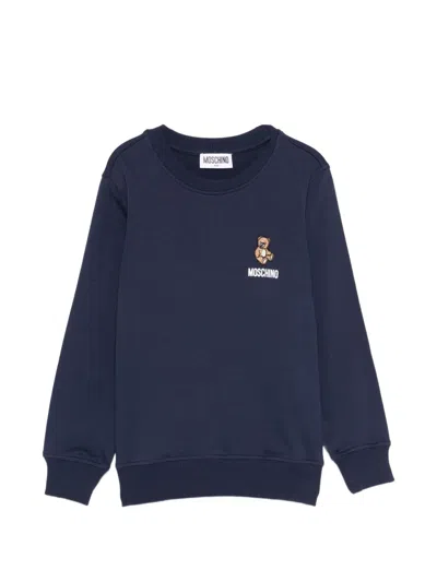 Moschino Kids' Embroidered Sweatshirt In Blue