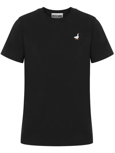 Moschino Logo-printed Crewneck T-shirt In Black