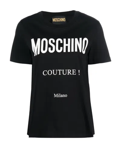 Moschino Embroidered T-shirt In Black
