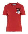 Moschino Embroidered Teddy Bear T-shirt In Red