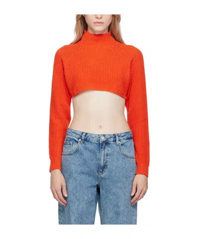 Moschino Embroidered Turtleneck Sweater In Blue