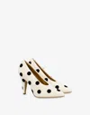 Moschino Embroidered Velvet Pumps In White