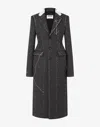 Moschino Topstitching Single-breasted Coat In Gray