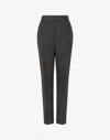 Moschino Contrast-stitch Wool Trousers In Gray
